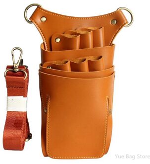 Professionele Pu Leer Zwart Rood Haar Schaar Zak Kappers Scharen Houder Tas Kapper Salon Holster Pouch Accessoires 30 # geel