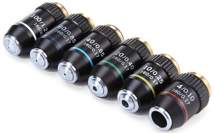 Professionele Rms Draad 160/0.17 4X 10X 20X 40X 60X 100X (Olie) Biologische Microscoop Doelstelling Lens