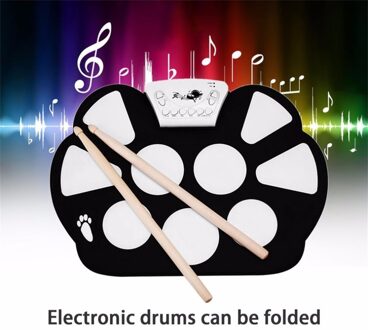 Professionele Roll up Drum Pad Kit Silicon Opvouwbare met Stok Draagbare Drum Elektronische Drum USB Drum