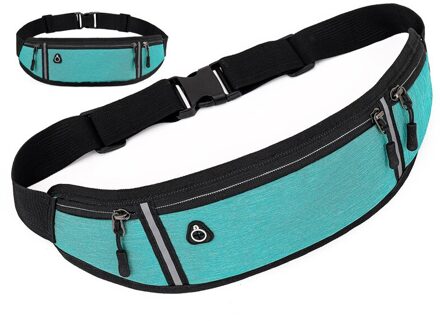 Professionele Running Heuptas Sport Riem Pouch Mobiele Telefoon Geval Mannen Vrouwen Verborgen Pouch Gym Sportsbags Running Riem Taille Verpakking LakeBlue