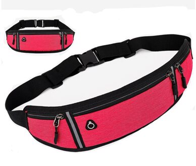 Professionele Running Heuptas Sport Riem Pouch Mobiele Telefoon Geval Mannen Vrouwen Verborgen Pouch Gym Sportsbags Running Riem Taille Verpakking RoseRed