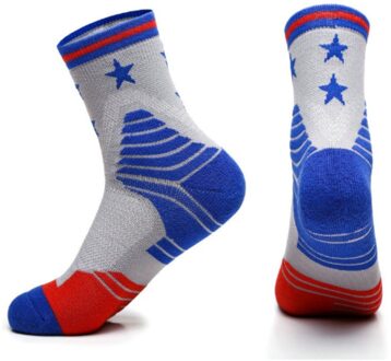 Professionele Running Sokken Katoen Dikke Sokken Basketbal Tennis Mannen Sport Sokken Schokabsorptie Vochtafvoerende Ademend grijs