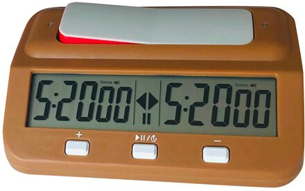Professionele Schaken Klok Compacte Digitale Horloge Count Up Down Timer Board Game Stopwatch Bonus Concurrentie Urenteller BW