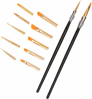 Professionele Schmink penselen set met 12x kwastjes - Lange en korte penselen - Grimeren Multi