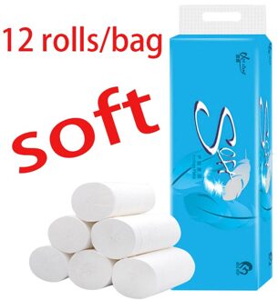 Professionele Serie Premium 4-Ply Toiletpapier Roll Papier Glad Zachte Handdoeken Toiletpapier Tissue Servet Voor Baby 'S 12 Rolls