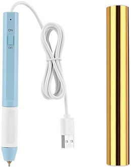 Professionele Slanke Handvat Usb Stamping Pen 3M Gloeiende Folie Papier Voor Handgeschreven Maken Papier Kaarten Lederen Craft 1.5mm
