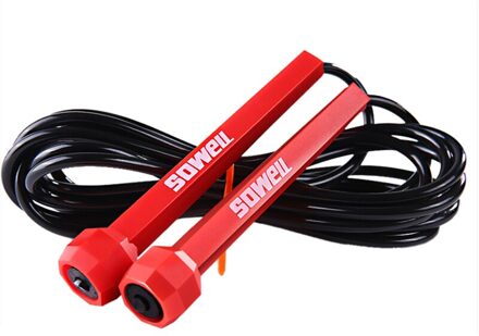 Professionele Speed Touwtjespringen Technische Springtouw Training Speed Fitness Volwassen Sport Skipping RopeCrossfit Comba Springtouw rood-zwart