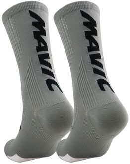 Professionele Sport Fietsen Sokken Ademend Mannen Vrouwen Klimmen Wandelen Wandelen Running Sokken grijs
