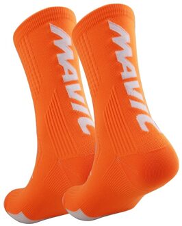 Professionele Sport Fietsen Sokken Ademend Mannen Vrouwen Klimmen Wandelen Wandelen Running Sokken oranje