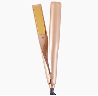 Professionele Stijltang Curler Golven Twisted Plaat Stijltang 2 In 1 Keramische Curling Rechtzetten Haar Staightener Curler Goud / UK