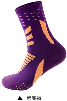 Professionele Super Star Basketbal Sokken Elite Dikke Sport Sokken Antislip Duurzaam Skateboard Handdoek Bodem Sokken Kous Paars