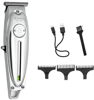 Professionele Tondeuse Alle Metalen Mannen Elektrische Draadloze Tondeuse Voor Kapper 0Mm Kaalhoofdige T Blade Finish Kapsel Machine