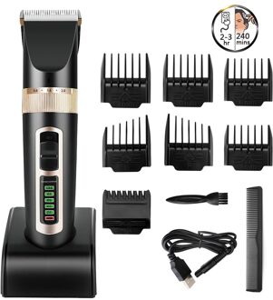 Professionele Tondeuse Elektrische Tondeuse Voor Mannen Kinderen En Baarden Haar Scheren Kapsel Snijden Oplaadbare Machine