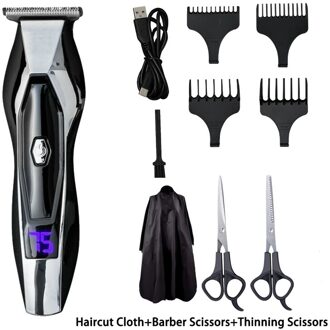 Professionele Tondeuse Voor Mannen Lcd Digitale Elektrische Trimmer Haircut Scheren Machine Snijden Kapper Tondeuse Scheermes wit