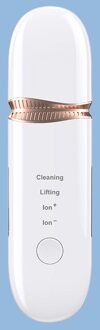 Professionele Ultrasone Huid Scrubber Mee-eter Verwijderen Reinigingsmachine Porie Cleanser Peeling Schop Gezicht Lifting Spatel wit
