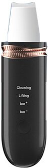 Professionele Ultrasone Huid Scrubber Mee-eter Verwijderen Reinigingsmachine Porie Cleanser Peeling Schop Gezicht Lifting Spatel zwart