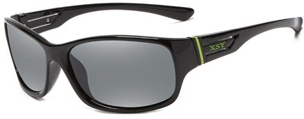 Professionele UV400 Gepolariseerde Vissen Zonnebril Outdoor Winddicht Wandelen Camping Eyewear Unisex Sport Riding Fietsen Bril zwart groen