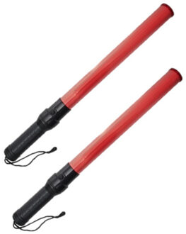 Professionele Verkeerswijzer met licht - Set van 2x stuks - Verkeersregelaar benodigdheden - 54 cm