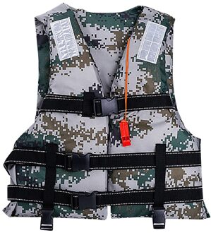 Professionele Verstelbare Reddingsvest Adult Water Sport Zwemmen Drifting Boot Vissen Emergency Life Vest Watersport Tool # T1G koffie