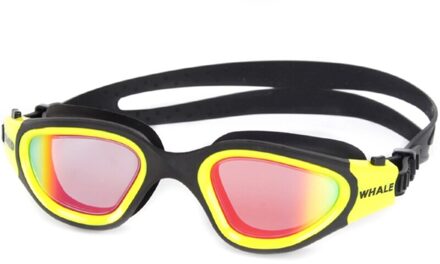 Professionele Volwassenen Anti-Fog Uv Bescherming Lens Mannen Vrouwen Zwembril Waterdicht Verstelbare Swim Bril Eyewear geel