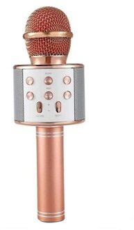 Professionele WS-858 Handheld Ktv Microfoon Draagbare Draadloze Karaoke Thuis Mic Speaker Speler Microfoons roos goud
