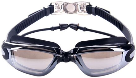 Professionele Zwembril Zwemmen Bril Met Oordopjes Neusklem Galvaniseren Waterdichte Siliconen Bril Adluts