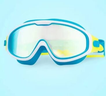 Professionele Zwemmen Googles Voor Kids Antifog Uv Bescherming Clear Wide Vision Zwemmen Bril Met Oordopje lucht blauw