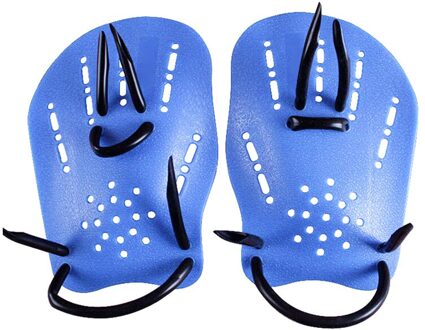 Professionele Zwemmen Peddels Training Siliconen Hand Handschoenen Padel Vinnen Flippers Voor Volwassenen Kids Swim Gear SAL99 blauw L