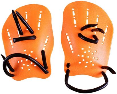 Professionele Zwemmen Peddels Training Siliconen Hand Handschoenen Padel Vinnen Flippers Voor Volwassenen Kids Swim Gear SAL99 oranje M