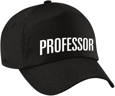Professor verkleed pet zwart voor kinderen - professor baseball cap - carnaval verkleedaccessoire voor kostuum