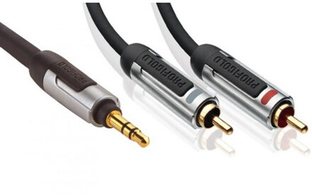 Profigold 3,5mm Jack - Tulp stereo audio kabel - zwart - 2 meter
