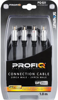 Profigold OXYA4201 audio kabel 1 m 2 x RCA Zwart, Zilver