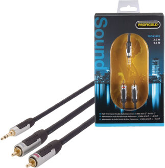 Profigold Proa3403 Stereo Audiokabel 3,5 mm Male - 2x Rca Male 3,00 M Zwart