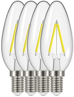 Profile Ledfilamentlamp Kaars - D3,5cm - Warm Wit - E14 - 2,1w - 4 Stuks