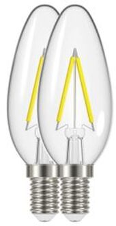 Profile Prolight Ledfilamentlamp Kaars Warm Wit E14 2,6w 2 Stuks