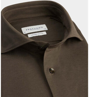 Profuomo Business hemd lange mouw ppvh10047i/h Bruin - 38 (S)