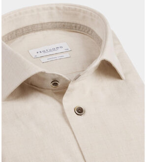Profuomo Business hemd lange mouw ppwh10012b/e Beige - 45 (XXL)