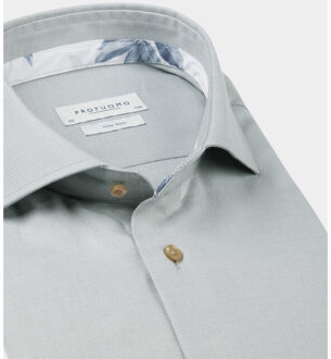 Profuomo Business hemd lange mouw ppwh10014d/z Groen - 45 (XXL)