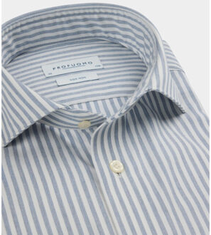 Profuomo Business hemd lange mouw ppwh30007a/m Blauw - 40 (M)