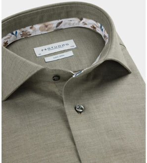 Profuomo Business hemd lange mouw ppwh30008d/z Groen - 40 (M)