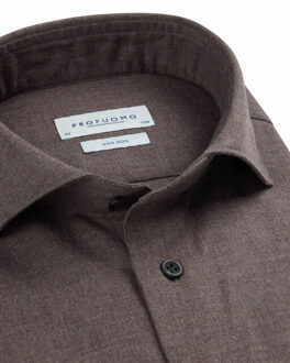 Profuomo Dress shirt Bruin - 44 (XL)