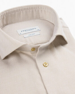 Profuomo Dresshemd ppwh30003b Beige - 39 (M)