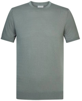 Profuomo Groene Gebreide T-Shirt Profuomo , Green , Heren - Xl,L