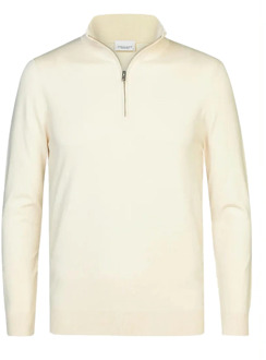 Profuomo Half Zip Pullover Luxury Ecru Wit