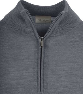 Profuomo Half Zip Pullover Merinowol Antraciet Grijs