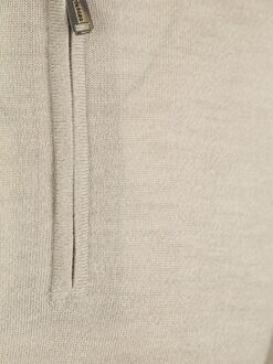 Profuomo Half Zip Pullover Merinowol Beige - XL,XXL