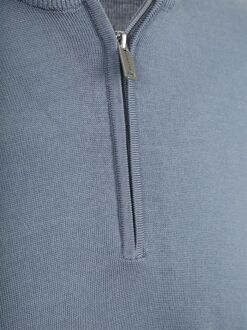 Profuomo Half Zip Pullover Merinowol Blauw - L,M,S,XL,XXL