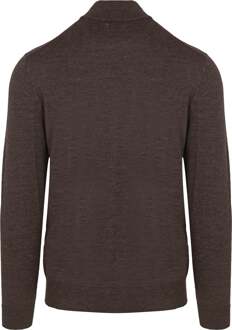 Profuomo Half Zip Pullover Merinowol Donkerbruin - L,M,S,XL,XXL