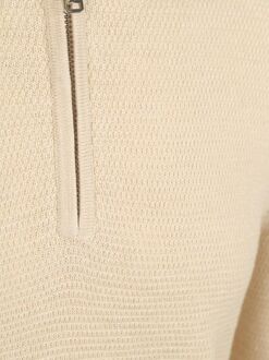 Profuomo Half Zip Pullover Structure Beige - XL