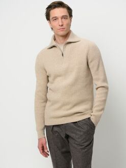 Profuomo Half Zip Pullover Wol Sand Beige - L,XL,XXL